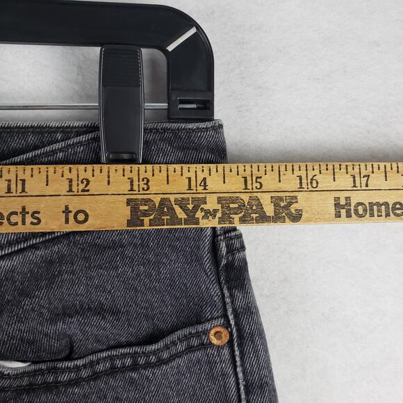 Levi's Women's 28x26 Wedgie Straight Leg Jean Washed‎ Black Raw Hem Button Fly - Picture 6 of 13